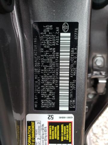 Photo 11 VIN: 4T1F31AKXLU017498 - TOYOTA CAMRY XLE 