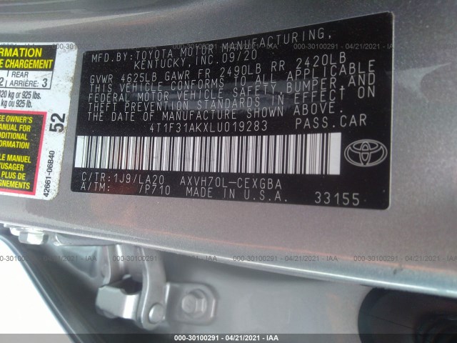 Photo 8 VIN: 4T1F31AKXLU019283 - TOYOTA CAMRY 