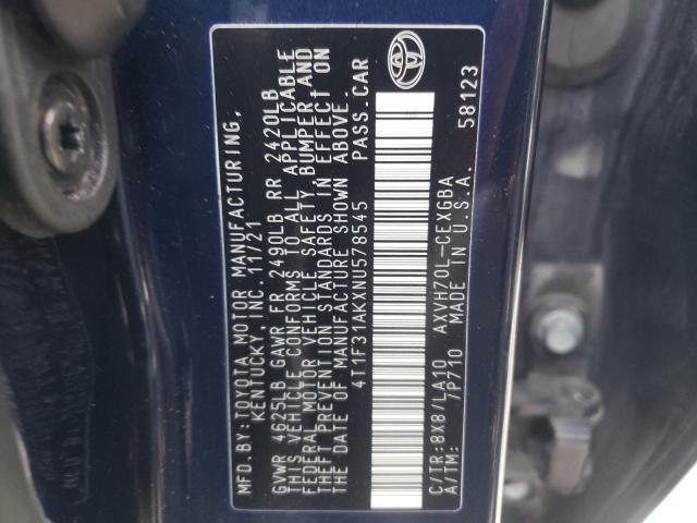 Photo 12 VIN: 4T1F31AKXNU578545 - TOYOTA CAMRY 