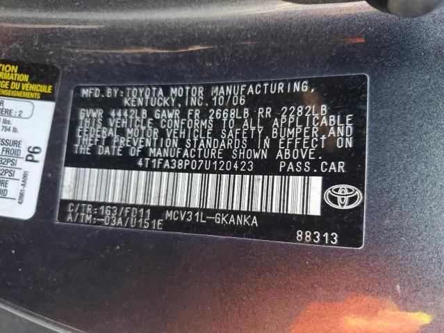 Photo 11 VIN: 4T1FA38P07U120423 - TOYOTA CAMRY SOLA 