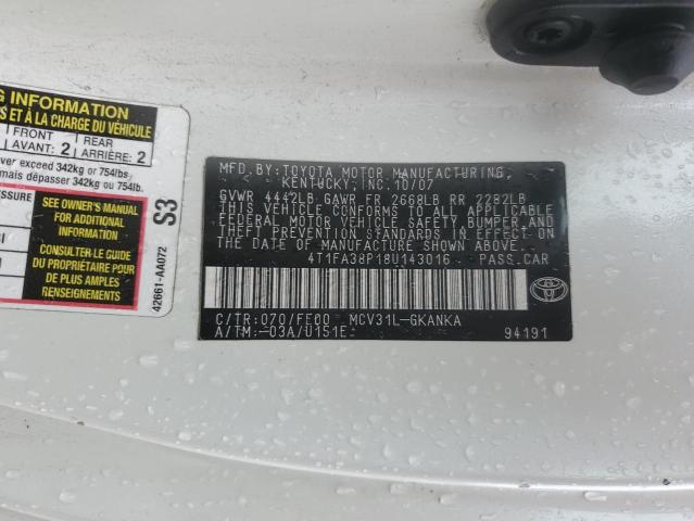 Photo 11 VIN: 4T1FA38P18U143016 - TOYOTA CAMRY SOLA 