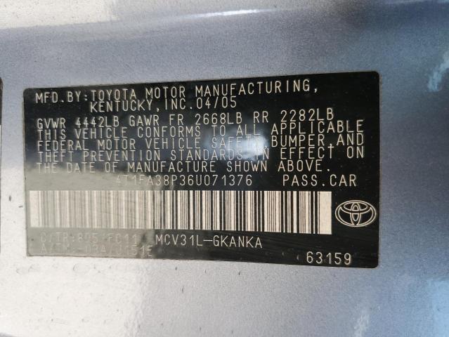 Photo 11 VIN: 4T1FA38P36U071376 - TOYOTA CAMRY SOLA 