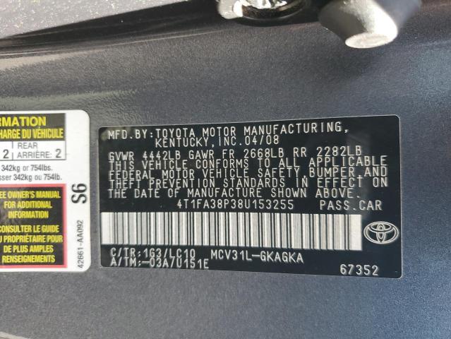 Photo 11 VIN: 4T1FA38P38U153255 - TOYOTA CAMRY SOLA 