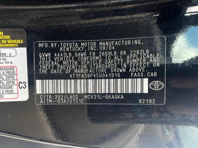 Photo 9 VIN: 4T1FA38P45U041916 - TOYOTA CAMRY SOLA 