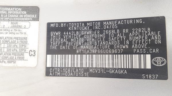 Photo 2 VIN: 4T1FA38P66U069637 - TOYOTA SOLARA 