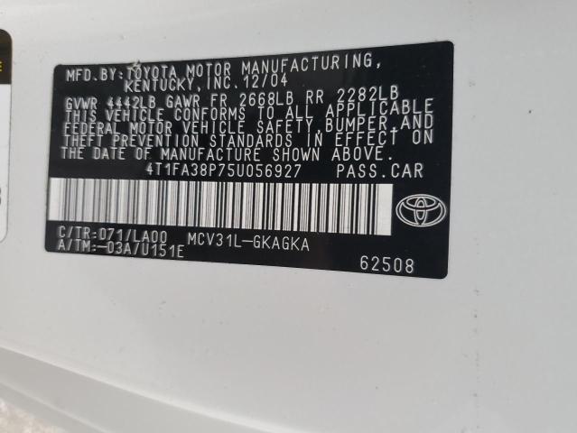 Photo 12 VIN: 4T1FA38P75U056927 - TOYOTA CAMRY SOLA 