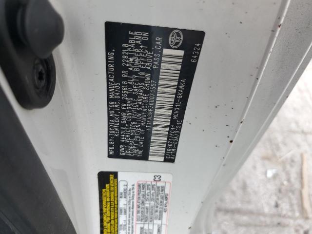 Photo 12 VIN: 4T1FA38P76U071557 - TOYOTA CAMRY SOLA 