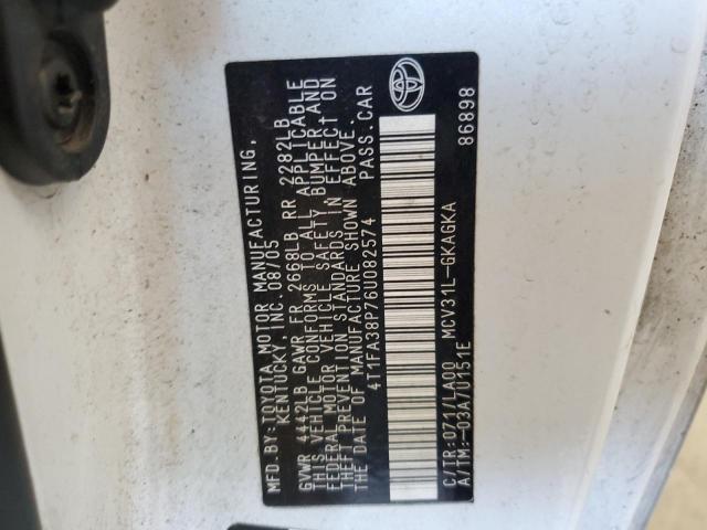 Photo 11 VIN: 4T1FA38P76U082574 - TOYOTA CAMRY SOLA 