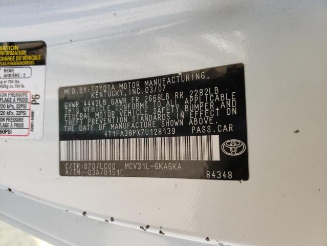 Photo 9 VIN: 4T1FA38PX7U128139 - TOYOTA CAMRY SOLA 