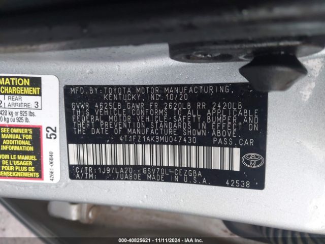 Photo 8 VIN: 4T1FZ1AK5MU047430 - TOYOTA CAMRY 