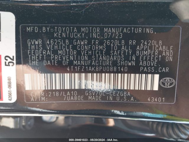 Photo 8 VIN: 4T1FZ1AK8PU088140 - TOYOTA CAMRY 