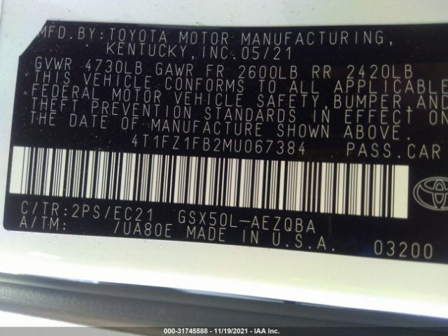 Photo 8 VIN: 4T1FZ1FB2MU067384 - TOYOTA AVALON 