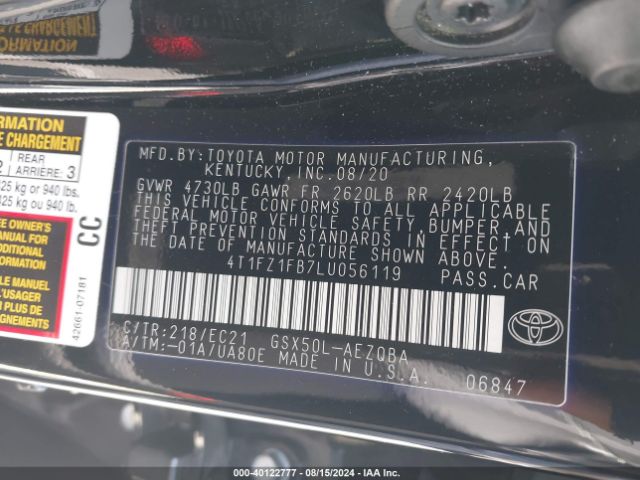 Photo 8 VIN: 4T1FZ1FB7LU056119 - TOYOTA AVALON 