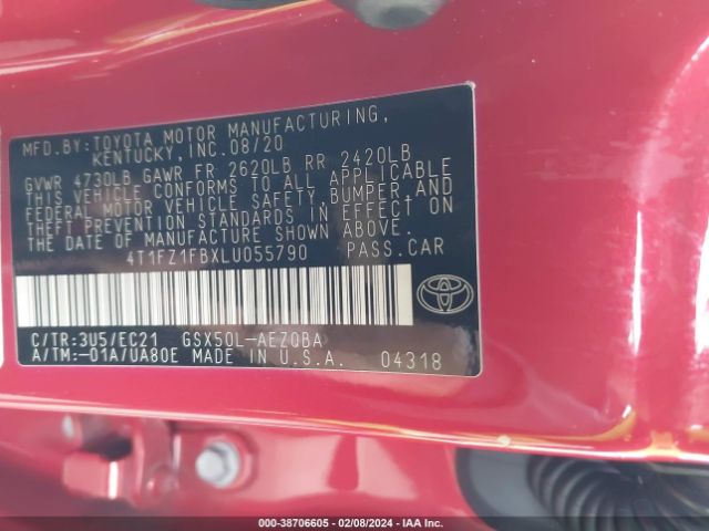 Photo 8 VIN: 4T1FZ1FBXLU055790 - TOYOTA AVALON 