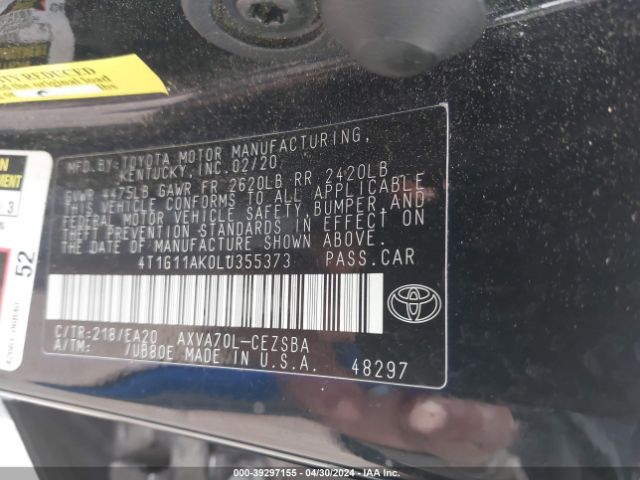 Photo 8 VIN: 4T1G11AK0LU355373 - TOYOTA CAMRY 