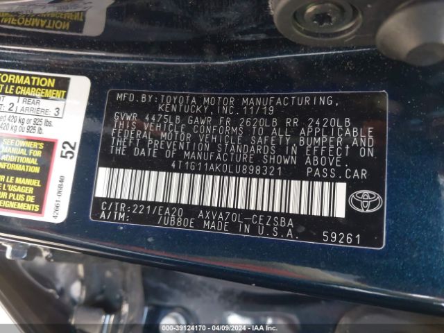 Photo 8 VIN: 4T1G11AK0LU898321 - TOYOTA CAMRY 