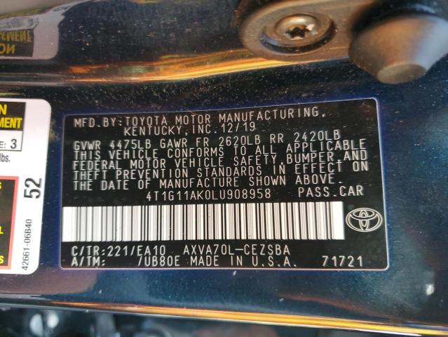 Photo 9 VIN: 4T1G11AK0LU908958 - TOYOTA CAMRY SE 