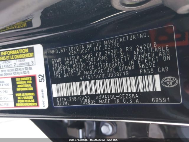 Photo 8 VIN: 4T1G11AK0LU938719 - TOYOTA CAMRY 