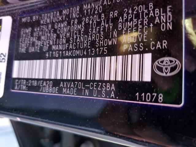 Photo 12 VIN: 4T1G11AK0MU413175 - TOYOTA CAMRY SE 