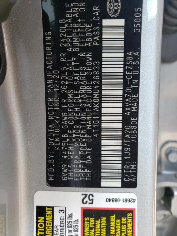 Photo 12 VIN: 4T1G11AK0MU426833 - TOYOTA CAMRY SE 