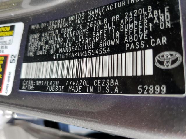 Photo 11 VIN: 4T1G11AK0MU554554 - TOYOTA CAMRY SE 