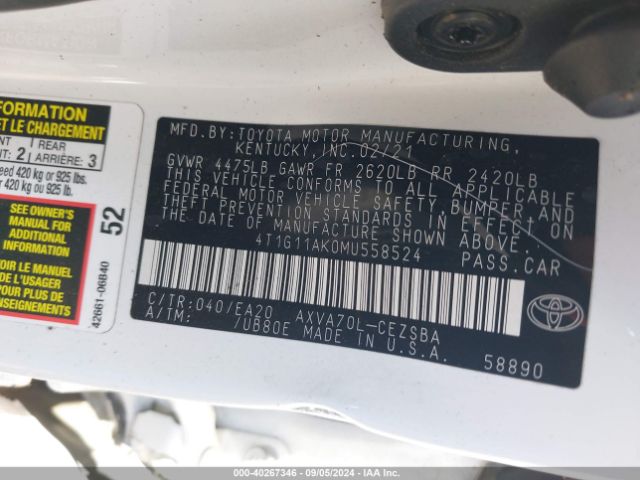 Photo 8 VIN: 4T1G11AK0MU558524 - TOYOTA CAMRY 