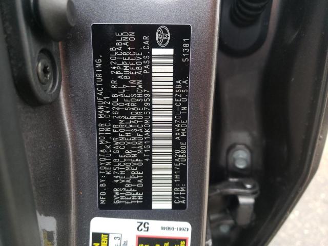 Photo 11 VIN: 4T1G11AK0MU579597 - TOYOTA CAMRY 