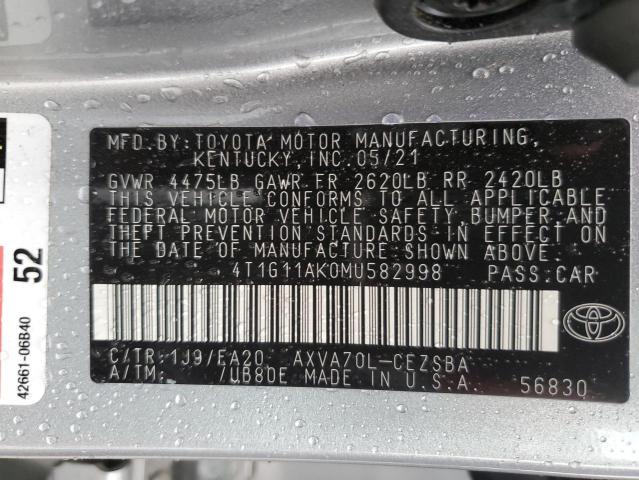 Photo 11 VIN: 4T1G11AK0MU582998 - TOYOTA CAMRY SE 