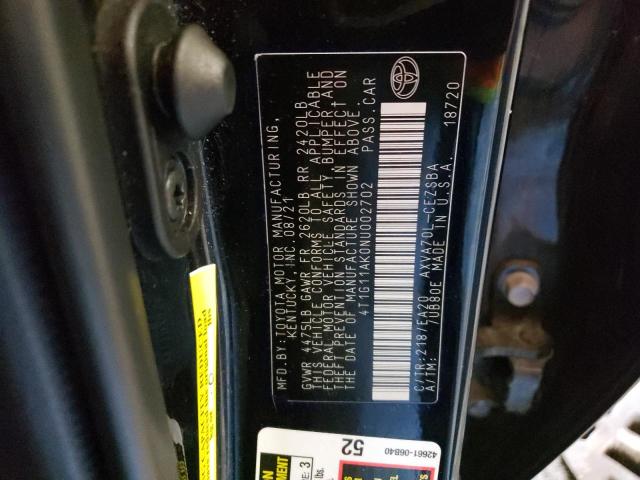 Photo 11 VIN: 4T1G11AK0NU002702 - TOYOTA CAMRY SE 