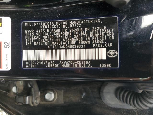 Photo 11 VIN: 4T1G11AK0NU039331 - TOYOTA CAMRY SE 