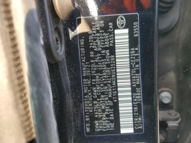 Photo 11 VIN: 4T1G11AK0NU625298 - TOYOTA CAMRY SE 