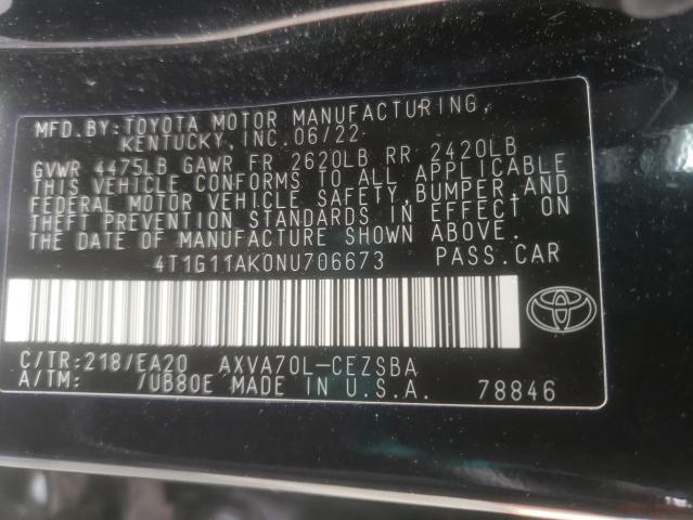 Photo 11 VIN: 4T1G11AK0NU706673 - TOYOTA CAMRY 