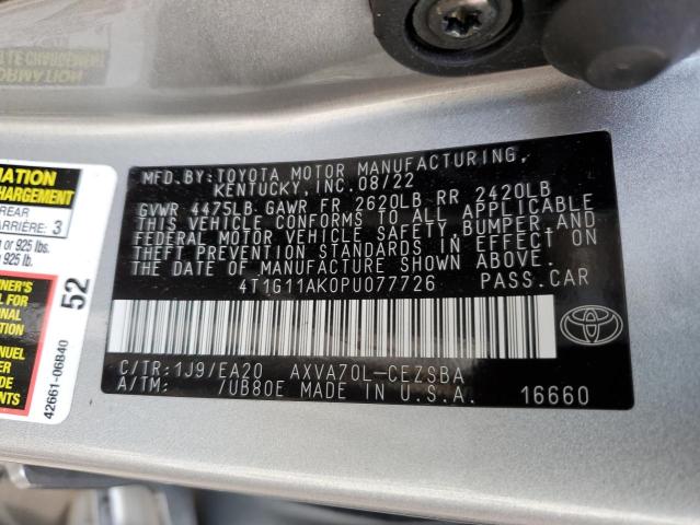 Photo 12 VIN: 4T1G11AK0PU077726 - TOYOTA CAMRY SE N 