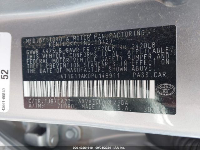 Photo 8 VIN: 4T1G11AK0PU148911 - TOYOTA CAMRY 