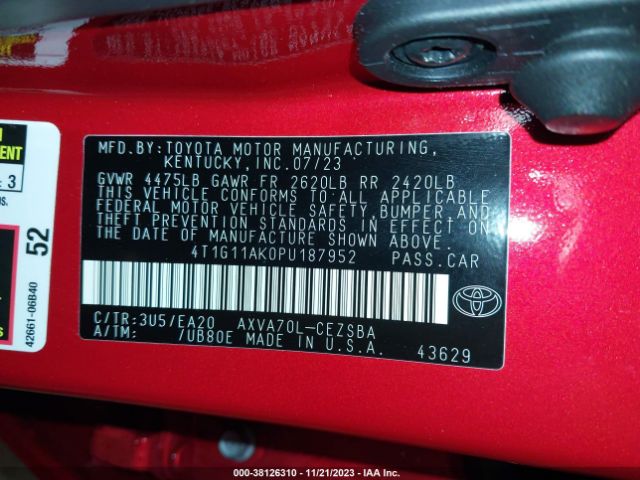 Photo 8 VIN: 4T1G11AK0PU187952 - TOYOTA CAMRY 