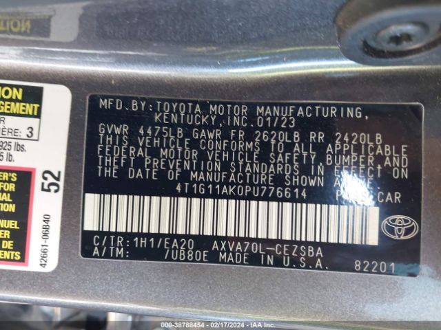 Photo 8 VIN: 4T1G11AK0PU776614 - TOYOTA CAMRY 