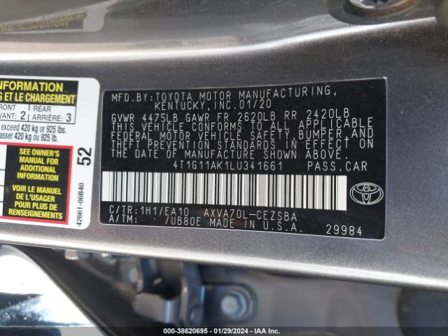 Photo 8 VIN: 4T1G11AK1LU341661 - TOYOTA CAMRY 