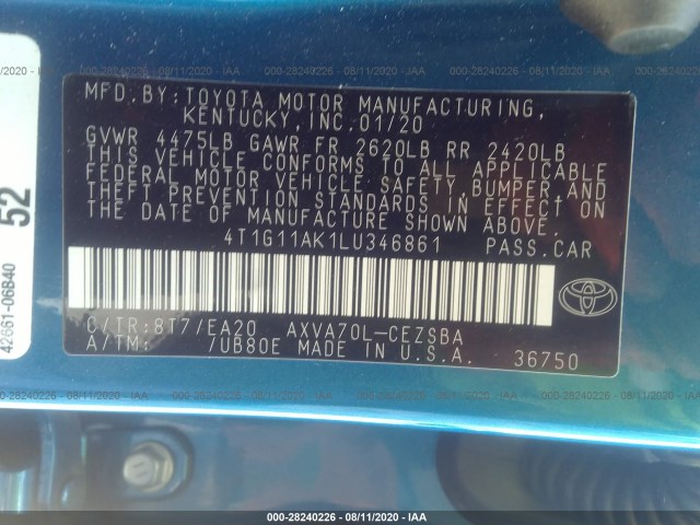 Photo 8 VIN: 4T1G11AK1LU346861 - TOYOTA CAMRY 