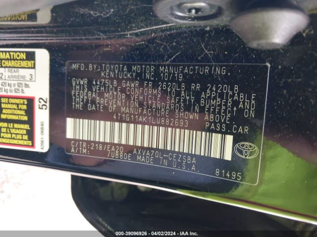 Photo 8 VIN: 4T1G11AK1LU882693 - TOYOTA CAMRY 