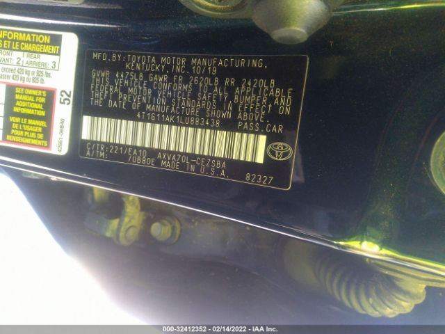 Photo 8 VIN: 4T1G11AK1LU883438 - TOYOTA CAMRY 