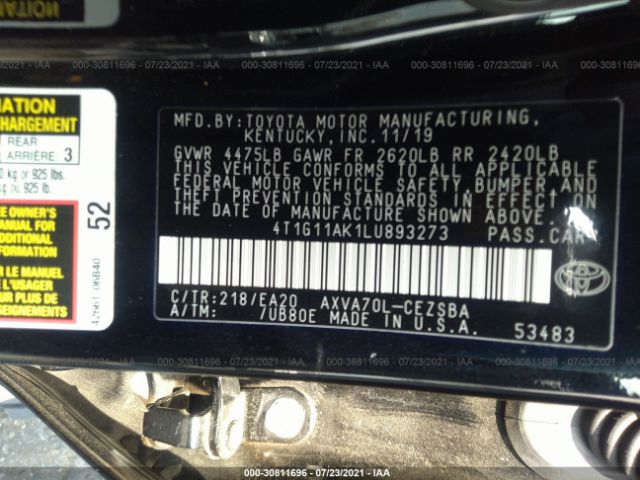 Photo 8 VIN: 4T1G11AK1LU893273 - TOYOTA CAMRY 