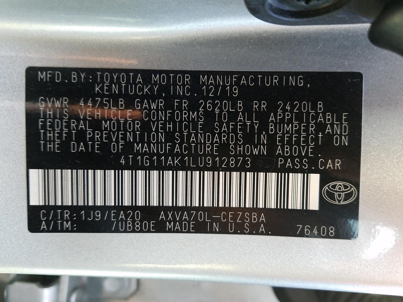 Photo 9 VIN: 4T1G11AK1LU912873 - TOYOTA CAMRY SE 