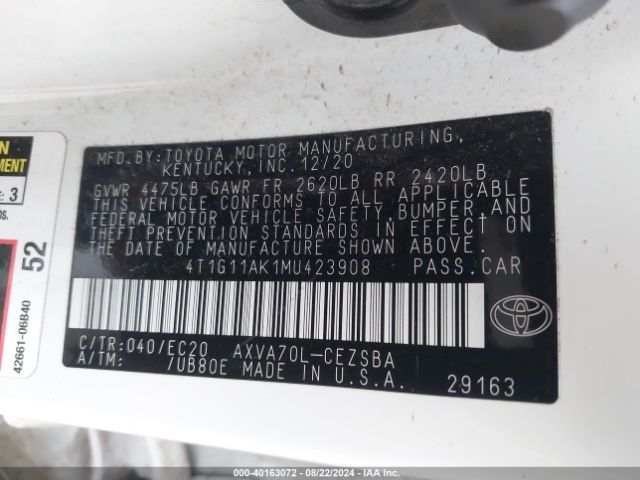 Photo 8 VIN: 4T1G11AK1MU423908 - TOYOTA CAMRY 