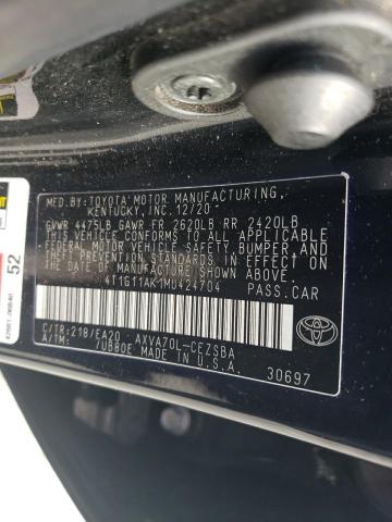 Photo 12 VIN: 4T1G11AK1MU424704 - TOYOTA CAMRY 