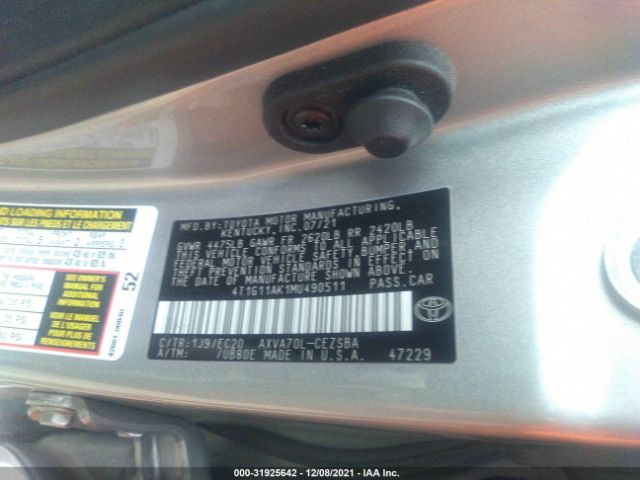 Photo 8 VIN: 4T1G11AK1MU490511 - TOYOTA CAMRY 