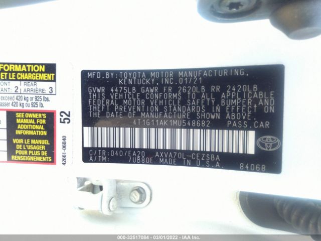 Photo 8 VIN: 4T1G11AK1MU548682 - TOYOTA CAMRY 