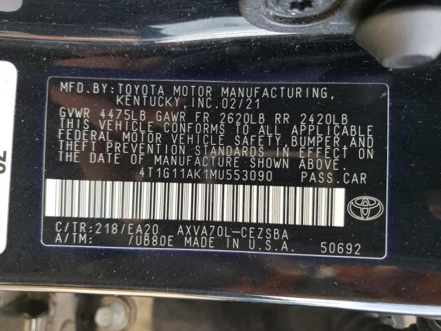 Photo 11 VIN: 4T1G11AK1MU553090 - TOYOTA CAMRY 