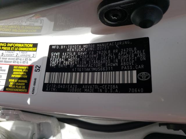 Photo 9 VIN: 4T1G11AK1MU566311 - TOYOTA CAMRY SE 