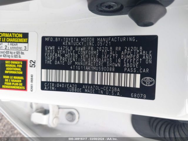 Photo 8 VIN: 4T1G11AK1MU590088 - TOYOTA CAMRY 