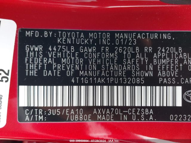 Photo 8 VIN: 4T1G11AK1PU132085 - TOYOTA CAMRY 